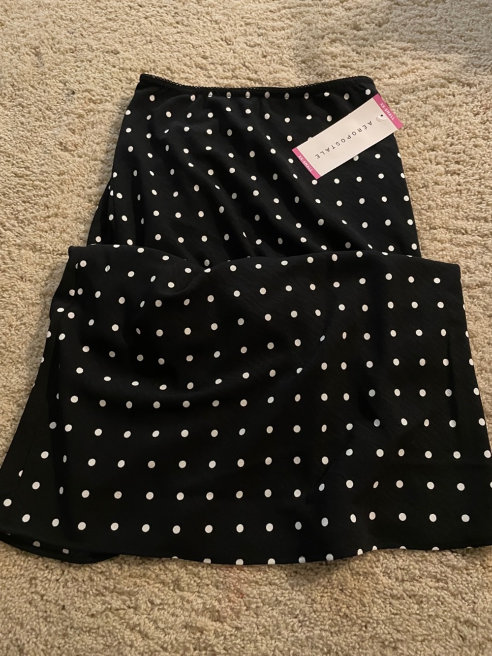 Aeropostale Black and White Polka Dot A-Line Skirt